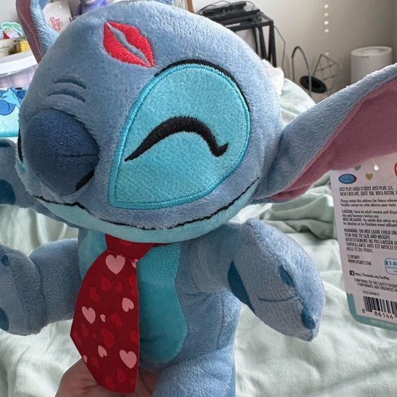 NWT Disney Stitch Plush with Red Heart Tie - Picture 8 of 9